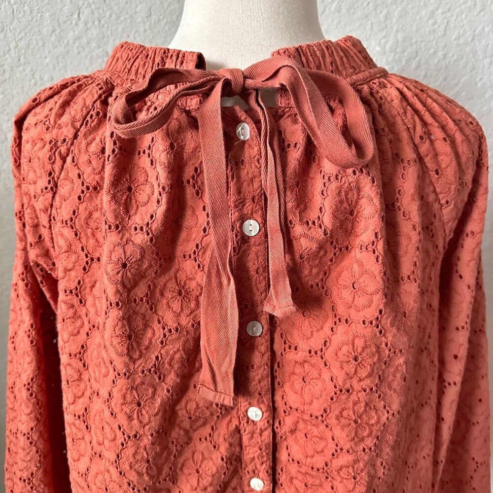 Roller Rabbit Eyelet Blouse Top in Terra - Picture 6 of 14